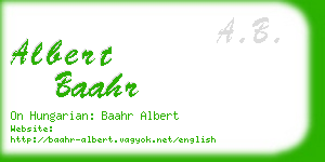 albert baahr business card